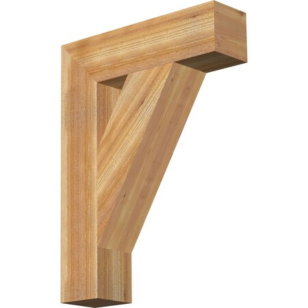 Ekena Millwork Traditional Block Rough Sawn Bracket, Western Red Cedar, 6"W x 24"D x 32"H BKT06X24X32TRA05RWR